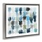 Stupell Industries Ocean Inspired Abstract Tiles Framed Floater Canvas Wall Art